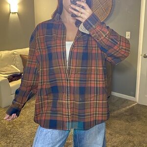 Arrow Orange and Blue Plaid Button-Up Shirt (Men’s)